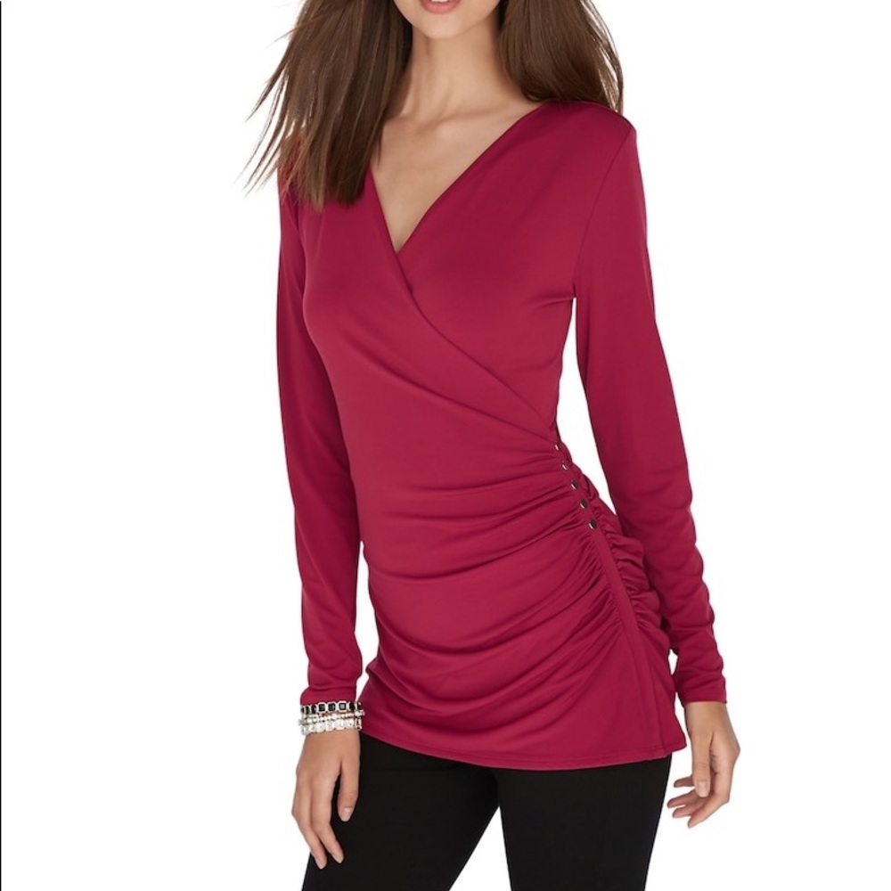 White House Black Market Long Sleeve Ruched Tunic